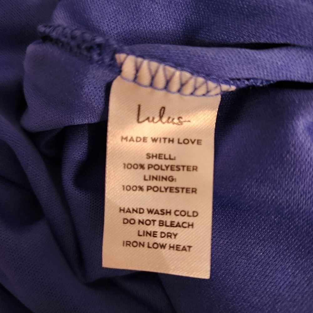 NWT LULUS ROYAL BLUE FLORAL PRINT RUFFLED MAXI DRESS - Picture 9 of 9